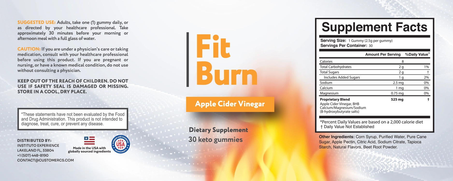 FitBurn Supplement Facts